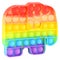 Pop it silicone rainbow anti-stress toy isolated on white background. Simple dimple, popular modern stress relief toys for adults