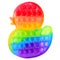 Pop it silicone rainbow anti-stress toy isolated on white background. Simple dimple, popular modern stress relief toys for adults