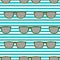 Pop sunglasses retro seamless pattern in neon yellow and blue.