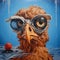 Pop Surrealist Painting Of Eagle With Sunglasses