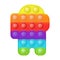 Pop it a trendy rainbow silicon toy for fidgets. Addictive anti-stress astronaut toy in bright colors. Bubble sensory
