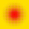 Popart, halftone pattern, background. Yellow and red, duotone ba
