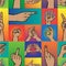 Popart hands fingers vector gesture human symbols hands different pop art handle pose signal illustration seamless