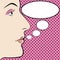 PopArt Illustration of a face with a speech bubble