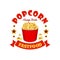 Popcorn basket fast food menu sticker emblem