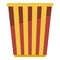 Popcorn basket icon, flat style