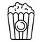Popcorn basket icon, outline style