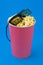 Popcorn blue background