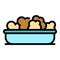 Popcorn bowl icon color outline vector