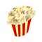 Popcorn Box Icon. Traditional Salty, Sweet Snack