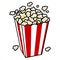 Popcorn Box Red White Strip Cinema Snack Drawing Vector Illustration