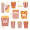 Popcorn Boxes Icon Set
