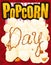 Popcorn and Caramel Promoting its Festive Day, Vector Illustration