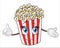 Popcorn character cartoon.cute and funny popcorn vector illustration.