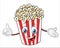 Popcorn character cartoon.cute and funny popcorn vector illustration.