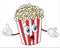 Popcorn character cartoon.cute and funny popcorn vector illustration.