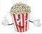 Popcorn character cartoon vector illustration