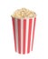 Popcorn in classic striped bucket