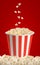 Popcorn in classic striped bucket