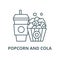 Popcorn and cola vector line icon, linear concept, outline sign, symbol