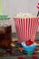 Popcorn, confectionery and drink with 4th july theme