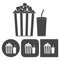 Popcorn design - vector icons set