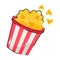 Popcorn doodle vector Colorful Sticker. EPS 10 file