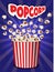 Popcorn explosion concept background, realistic style