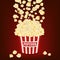 Popcorn falling in the popcorn bag vector