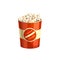 Popcorn fast food snack, menu icon, basket
