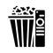 popcorn film cinema glyph icon vector illustration