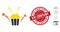 Popcorn Fireworks Icon with Textured XXI Century Seal