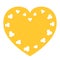 Popcorn flying heart shape frame. I love cinema movie night. Flat design style. Yellow background. Isolated