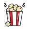 Popcorn food pop art comic style, flat icon