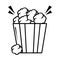 Popcorn food pop art comic style, line icon