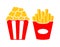 Popcorn and french fries vector cartoon