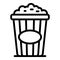 Popcorn glass icon, outline style