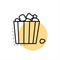 popcorn glass icon on yellow and white background