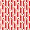 Popcorn in the image of flying lambs. Red white striped background. Popcorn paper bucket seamless background.