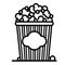 Popcorn line icon. Pop corn, bucket, box.