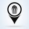 Popcorn locations. Simple vector modern icon design illustration