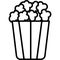 Popcorn Outline Icon Food Vector