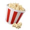 Popcorn in paper striped bucket