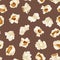 Popcorn pattern. Movie time junk food snacks popcorn illustrations for textile design projects decent vector seamless