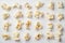 Popcorn pattern on white background