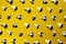 popcorn pattern on a yellow background