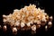 Popcorn perfection Isolated on black, capturing the essence of cinema