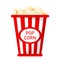 Popcorn in the red box vector isolated. Tasty snack