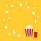 Popcorn round frame. Cinema icon in flat dsign style.