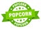 popcorn round ribbon isolated label. popcorn sign.